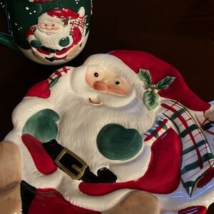 Christmas Holiday Mug Plate Set Santa Claus